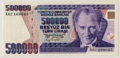 7.EMİSYON NADİR A SERİSİ (A02) 500.000 LİRA ÇİL KONDİSYONDA