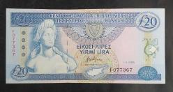 KIBRIS 20 POUNDS 1993 ÇİL ++ (10.0 Kondüsyon)