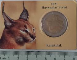 2021 HAYVANLAR SERİSİ KARAKULAK KÖPEĞİ 1 KURUŞ BİMETAL HATIRA PARA ÖZEL KİTİNDE ÇİL ORİJİNAL 1HH1A1 NADİR
