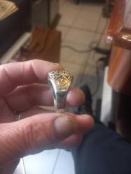 Ay yıldız işlemeli akik taşlı 23 gram 925 ayar gümüş yüzük 21-22 mm