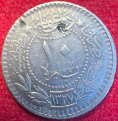 OSMANLI MEHMED REŞAD 1909-1918 ( AH 1327-1336)  10 PARA NİKEL 1327/6