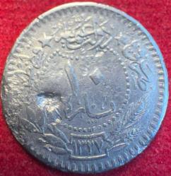 OSMANLI MEHMED REŞAD 1909-1918 ( AH 1327-1336)  10 PARA NİKEL 1327/7