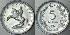 TÜRKİYE CUMHURİYETİ 5 LİRA 1982.