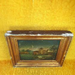 ANTİKA KÜÇÜK EBAT YAĞLIBOYA RESİM , HÂLİYLE