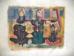 TABLO ÜÇÜZLER U. HALİK PAPİRÜS ÜZERİNE AKRİLİK