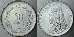 TÜRKİYE CUMHURİYETİ 50 KURUŞ 1974.