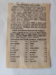19 Eylül 2009-Orijinal Takvim Yaprağı-Doğum Günü-Söz,Nişan,Nikâh,Düğün ve Önemli Günler Hediyesi-Fazilet Takvimi-Ayet(Hadis)(Hadis-i Şerif, Sünen-i İbn-i Mace)-Yarın Ramazan Bayramı'nın 1'inci günü İstanbul Rasathanesi Kuruldu (1576)-Bayram Namazı Nasıl Kılınır?