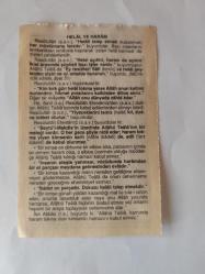 27 Eylül 2009-Orijinal Takvim Yaprağı-Doğum Günü-Söz,Nişan,Nikâh,Düğün ve Önemli Günler Hediyesi-Fazilet Takvimi-Ayet(Hadis)(Hadis-i Şerif, Feyzü'l-Kadir)-Preveze Deniz Zaferi (1538)-Helal Ve Haram