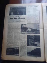 Vatan Bitlis Gazetesi - Turkish Newspaper - 8 Temmuz 1953 - Bitlis'ten bir köşe fotoğraf - Mutki Ve Hizan - Van gölü kıyılarında tabiat güzelliklerinden Reşadiye nahiyesinde bir manzara fotoğraf - göl kenarında cennet Tatvan - Bitlis'in tarihçesi yazan Feridun Fazıl Tülbentçi - büyük devlet adamı ve tarihçi İdris'i Bitlisi - Bitlis'teki tarihi eserlerden gökmeydan camii fotoğraf - Denizcilik Bankası Van gölü işletmesi  Yazan Kemal Aydar - Bitlis Valisi Nadir Tüzün - Emniyet Müdürü Tevfik Doku - Bitlis Cumhuriyet savcısı Abidin Önortaç - medeniyet kervanı şark yolunda yazan Kemal Aydar - Bitlis'te maarif işleri - Bitlis'te banka işleri - Bitlis'te basın - bu dere baştan başa Ayvalı Bağ yazan Ali Saraçoğlu - Bitlis çarşısı'nda faaliyet Fotoğrafı - Şeyhlik ve ağalık dertlerine deva lazım - Şark vilayetlerimizin ıslahı lazımdır yazar Refik Noyan - nemrut dağının tepesindeki krater gölü bir tabiat harikasıdır fotoğraf - Tug'da bir köy düğünü Fotoğrafı - Hartalan Bitlis yolundaki delikli taş