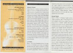 AKBANK ODA ORKESTRASI KLASİK MÜZİK KONSER BORŞÜRÜ - 28 NİSAN 1999