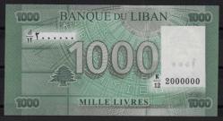 Lübnan 1000 Livre Radar 2000000 2012