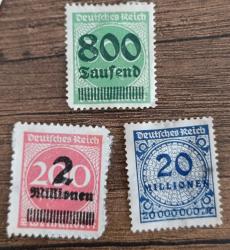 Almanya Reich 1922- damgasız pullar _ haliyle kondüsyonda