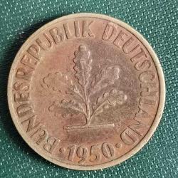 ALMANYA  1950 D    10   PFENNIG