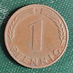 ALMANYA  1950 D    1  PFENNIG