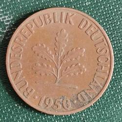ALMANYA  1950 D    1  PFENNIG