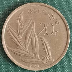 BELÇİKA  1980     20   FRANK    Fransızca Yazıt - 'BELGIQUE'