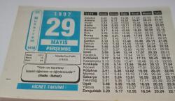 29 Mayıs 1997-Orijinal Takvim Yaprağı-Doğum Günü-Söz,Nişan,Nikâh,Düğün ve Önemli Günler Hediyesi-Hicret Takvimi-Ayet(Hadis)-(Hadis-Buhari)-İstanbul'un Fethi(1453)-İstanbul'un Fethi-Nikah Tazeleme