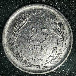 TÜRKİYE  1959     25  KURUŞ