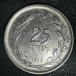 TÜRKİYE  1959     25  KURUŞ