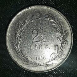 TÜRKİYE  1966     2,5  LİRA