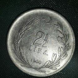 TÜRKİYE  1960     2,5  LİRA
