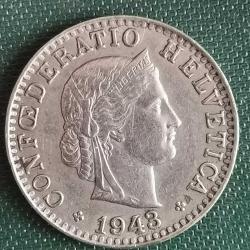 İSVİÇRE  1943  20 RAPPEN