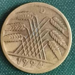 ALMANYA  1924 D     10   PFENNING