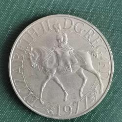 İNGİLTERE  1977  25  PENCE  HATIRA Saltanatın Gümüş Jübilesi