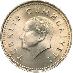 Türkiye Cumhuriyeti 1992 Yılı 2500 Lira Kenar Yazısı Turaya Göre Ters (0023)