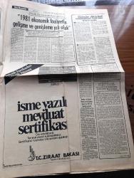 Son Havadis Gazetesi - Turkish Newspaper - 16 Mayıs 1981 - Mehmet Ali Ağca'yı sorguya çeken İtalyan savcılarından biri açıkladı olay uluslararası komplonun bölümüdür - Papa Mehmet Ali Ağca'yı affetti fotoğraf - Papa Atatürk'ün portresi altında fotoğraf - MSP davasında TRT muhabiri Kemal Güngördü Konya mitinginde atılan sloganları anlattı - Alman TV'si Kenan Evren batılı ülkeleri suçladı dedi - Celal Bayar 99 yaşında Fotoğrafı - Kenan Evren bugün Atatürk ormanını açıyor - Ermeni meselesi yazan Yılmaz Öztuna - alparslan'dan Kazım Karabekir paşa'ya ve günümüze kadar tarihi belgelerle Ermeni meselesi yazan Levon P. Dabağyan Yazı Dizisi - ustura Kemal yazan ve çizen Haldun Sevel - Kanlıca Rasim Paşa Yalısı 1982'de restore ediliyor - 1981 yılı Sezen Aksu'ya uğur getirmedi fotoğraf - İstanbul Devlet Opera ve balesinin Ankara turnesi - Trabzonspor şampiyon turu atmaya hazırlanıyor - ligin dibindeki 9 takımdan 7'si bu hafta ölüm çukuruna düşmeme savaşı verecek - at yarışları günün programı -