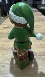 Vintage Tarzı Davulcu Noel Elfi Figürü.Elf davulu poli Noel Noel dekoru Timstor Kırık atık yok Boy 26 cm