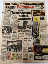 TERCÜMAN GAZETESİ - DOĞUM GÜNÜ HEDİYESİ (TURKISH NEWSPAPPER)  - 30 MAYIS  1972 - SADECE DÖRT SAYFADIR -Kemal Ilıcak-Rauf Tamer-Ulvi Yenal-Talu-Şükrü Baban-Züleyha Münif-Suna San-Necmi Tanyolaç-Güven Taner-Kovacs-İnci’yi isteyiniz-Halka ve olaylara Tercüman-Hükümet programı açıklandı-Seçimler zamanında yapılacak-519 yıl önce bir çağ kapanmıştı-Herkese refah payı son 5 gün-İstanbul Fetih heyecanını dün bir kere daha yaşadı-OYAK 1 milyar 627 milyon yardım yaptı-Talu 1972 ekonomimiz için sıçrama yılıdır-Defile yarışmamız bugün-GONG Uzuv-İhracat-İki dev dünya egemenliklerini perçinlediler-Sözün Kısası-Havadan Sudan-Kadın Meselesi-Belli idi-Yıldızınız ne diyor-3 sual 3 cevap-Yüz güzelliği neye bağlıdır-Hükümet ve İlk Görevler-Kiralık işyerleri-Ajax Inter Didik Didik Lig-Favoriyiz ama rahat değiliz-Liderlik tahtı 30 haftada 10 defa sahip değiştirdi-En başarılı beşler-Galatasaray şampiyonluğu törenle kutladı-Marmara Bölgesi Boks Şampiyonası bitti-PTT Trabzonspor’a teşekkür etti-Trabzon un tekl
