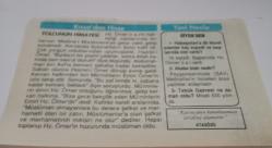 23 Haziran 1997-Orijinal Takvim Yaprağı-Doğum Günü-Söz,Nişan,Nikâh,Düğün ve Önemli Günler Hediyesi-Hicret Takvimi-Ayet(Hadis)-(Enbiya 47)-Hz.Ali(r.a.)'nin Halife Olması(656)-Yolcumun Himayesi-Siyer'den-Atasözü