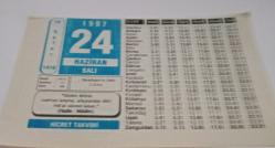 24 Haziran 1997-Orijinal Takvim Yaprağı-Doğum Günü-Söz,Nişan,Nikâh,Düğün ve Önemli Günler Hediyesi-Hicret Takvimi-Ayet(Hadis)-(Hadis-Müslim)-Diyarbakır'In Fethi(1534)-Siyonizm-Hz.Fatıma(R.Anha)-Anonim