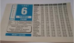 6 Temmuz 1997-Orijinal Takvim Yaprağı-Doğum Günü-Söz,Nişan,Nikâh,Düğün ve Önemli Günler Hediyesi-Hicret Takvimi-Ayet(Hadis)-()-Hica'ın Osmanlı Sınırlarına Katılması ve Mukaddes Emanet'in Yavuz'a Teslimi (1517)-Kabul Edilmeyen Dua-Soru Cevap-Hz.Ali(r.a.)
