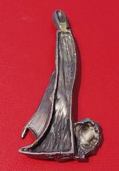 İtalya, Yusuf, Meryem ve Bebek İsa'nın Doğuşu Temalı Minyatür Heykel. Kabartmalı Döküm Kalay. 1980'ler.