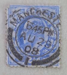 1902 Kral Edward VII Resimli Sürekli Seri  2½P Damgalı Pul