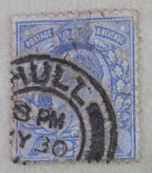 1902 Kral Edward VII Resimli Sürekli Seri  2½P Damgalı Pul
