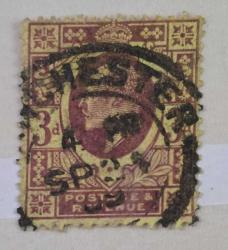 1902 Kral Edward VII Resimli Sürekli Seri  3d Damgalı Pul