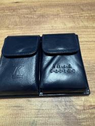 Vintage Vega Casino Çift Deste Bordo ve Larcivert Oyun Kağıdı ve Özel Deri Kılıfı