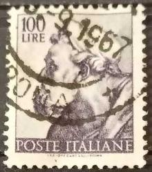 1961 İtalya Pulu - Michelangelo'nun Sistine Şapeli için 1961 tarihli tasarımları Serisi - 100 Liret