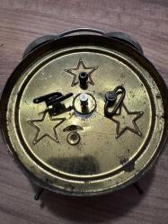 Antika  Koleksiyonluk Mekanik Kurmalı Çift Çanlı Masa Saati çalışır durumda