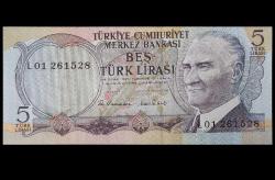 6. EMİSYON 5 TÜRK LİRASI SERİ : L01 261528 (SERİ BAŞI) ÇİL