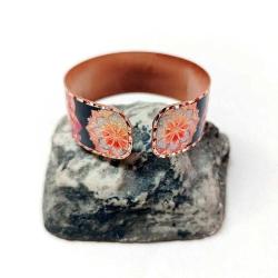 Bakır bilezik - Yaşam Çiçeği Tasarım Bilezik , El işçilikli lüks bilezik Model -5