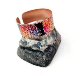 Bakır bilezik - Yaşam Çiçeği Tasarım Bilezik , El işçilikli lüks bilezik Model -2