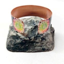 Bakır bilezik - Yaşam Çiçeği Tasarım Bilezik , El işçilikli lüks bilezik Model -1