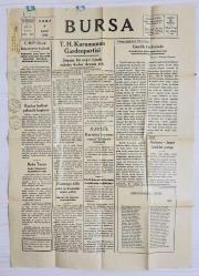 1942 TÜRKİYE B. M. MECLİSİ DAMGALI, BURSA MEBUSU NEVZAT AYAS'A GÖNDERİLMİŞ, ATATÜRK PULLU BURSA GAZETESİ.