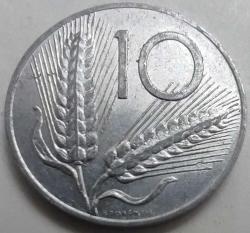 İtalya 1955 10 Lire Pulluk ve Başak Figürlü 
