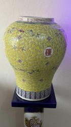 19 YÜZYIL KIRMIZI DAMGALI ÇİN VAZOSU