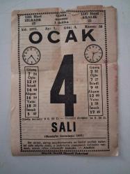 BÜYÜK SAATLİ MAARİF TAKVİMİ 4 Ocak 1972 Salı - TAKVİM YAPRAĞI
